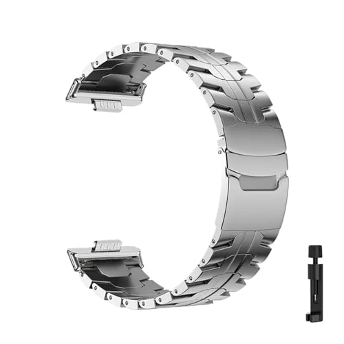 Edelstahlarmband for Huawei Watch Fit 3 4 Correa Armband for Huawei Watch Fit4 Pro Zubehör Metallarmband(Silver-S,For Fit 4 Pro) von WUURAA