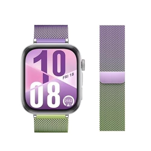 Edelstahlarmband for Huawei Watch Fit4 Pro. Armband mit Spezialanschlüssen for Huawei Fit 4 3 2. Metallarmband ersetzen.(Light purple green,For Fit 4 Pro) von WUURAA