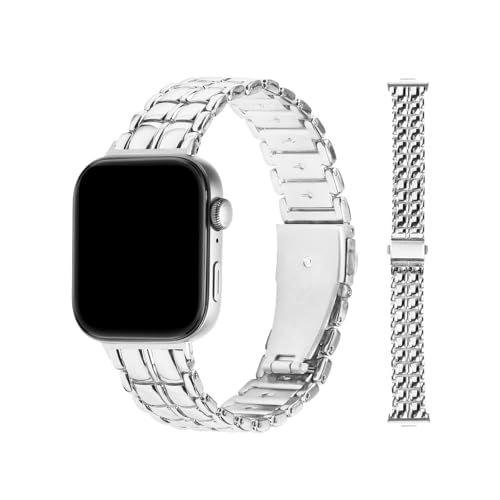 Edelstahlarmband for Huawei Watch Fit4Pro Fit4 Fit3 Spezialverbinder Armband verstellbar(Silver,For fit 4 pro) von WUURAA