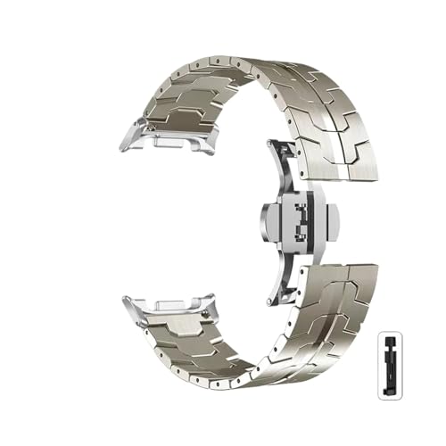 Edelstahlband for Samsung Galaxy Watch 8 40mm 44mm Correa-Armband for Galaxy Watch8 Classic/Ultra 2 Armband(Titanium,For Watch 8 Classic) von WUURAA