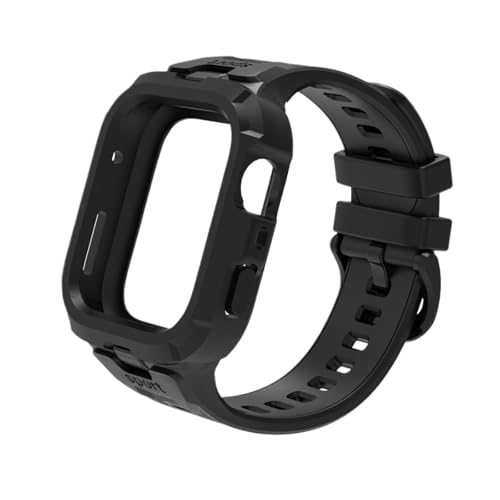 Einteiliges weiches Sportarmbandgehäuse aus Silikon das for Huawei Watch Fit 4/4Pro-Armband, ersetzt atmungsaktives Silikonarmband(Black,For fit 4 pro) von WUURAA