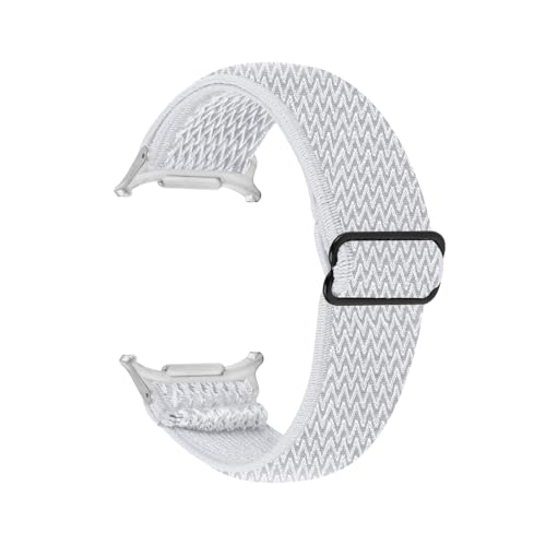 Elastisches Nylonarmband for Samsung Galaxy Watch 8 40mm 44mm Armband for GALAXY Watch 8classic 46mm ersetztes Sportarmband(Silver White,For Watch8 40MM) von WUURAA