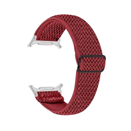 Elastisches Nylonarmband for Samsung Galaxy Watch 8 40mm 44mm Armband for GALAXY Watch 8classic 46mm ersetztes Sportarmband(Silver red,For Watch8 44mm) von WUURAA