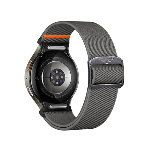 Elastisches Nylonarmband mit Schnellverschluss und Knopf for Samsung Watch7/6/5/4 40MM 44MM Atmungsaktives Sportarmband(Dark grey,For Watch 6 5 4) von WUURAA