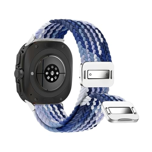 Elastisches gewebtes Nylonarmband for Samsung Galaxy Watch7 Ultrah-Armband for GALAXY ULTRA 47MM Curved End-Ersatzband(Blue) von WUURAA