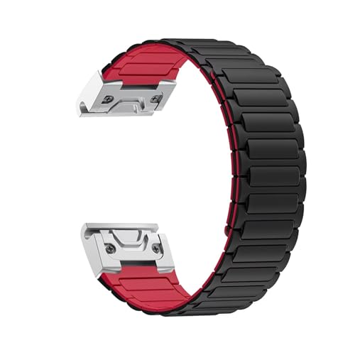 for Garmin Fenix8 51mm 7X 6X Forerunner 965 Silikonarmband(Black red Black,26mm(Fenix 8 51mm)) von WUURAA