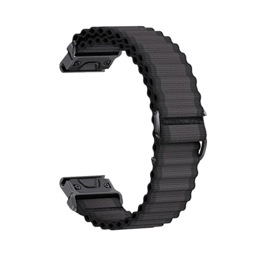 For Garmin Fenix8 8X 7 7X Pro 6 6X 5 5X Plus 47mm 51mm Instinctive 2 QuickFit Strap Ersatz 22mm 26mm Nylon Armband(Dark grey,26mm(Tactix 7 7 Pro)) von WUURAA