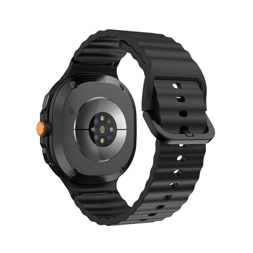 For Samsung Galaxy Watch Ultra2 Sport-Silikonband for Watch8 Classic 46mm/Watch8 44 40mm Armband-Ersatzarmband(Black,For Watch 8 Ultra 2) von WUURAA