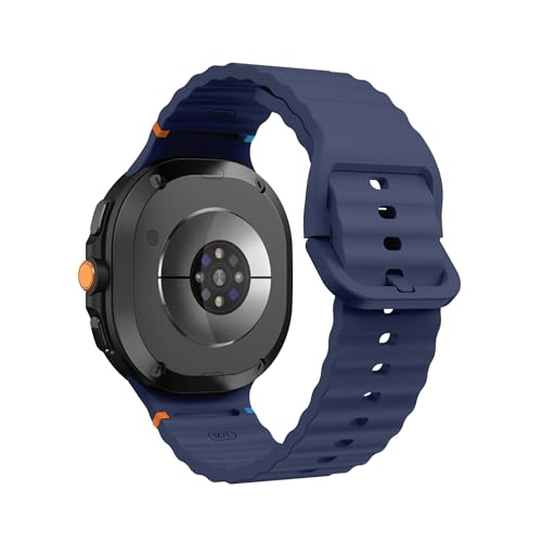 For Samsung Galaxy Watch Ultra2 Sport-Silikonband for Watch8 Classic 46mm/Watch8 44 40mm Armband-Ersatzarmband(Dark Bue,For Galaxy Watch 8 44mm) von WUURAA