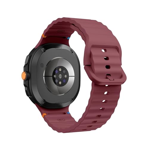 For Samsung Galaxy Watch Ultra2 Sport-Silikonband for Watch8 Classic 46mm/Watch8 44 40mm Armband-Ersatzarmband(Wine Red,For Watch 8 Classic) von WUURAA