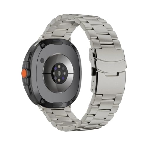 For Samsung Watch 8 44 40mm Classic 46mm Keine Lücken Titanarmband Correa for Galaxy Ultra 47mm Ersetztes Band(Titanium,For Galaxy 7 Ultra 47mm) von WUURAA