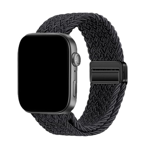 Geflochtenes Nylonarmband for Huawei Watch Fit 3/4/4pro, verstellbares, bequemes Band for Fit 4 pro, Armbandgürtel(Graphite gray,For Watch Fit 3) von WUURAA