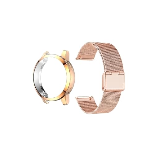 Gehäuse + Band for Samsung Galaxy Watch 4 5 6 44 mm 40 mm Armband Edelstahl Mesh-Armband for Galaxy Watch 4 6 Classic 42 mm 46 mm 43/47 (Color : Rose gold rose gold, Size : For Galaxy Watch 5 40mm) von WUURAA