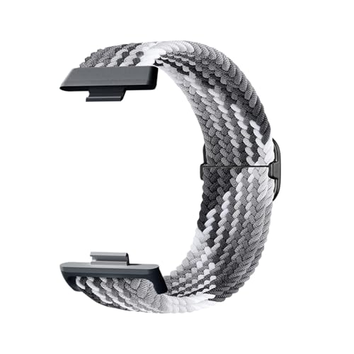 Gewebtes Nylonarmband for Huawei Watch Fit3 Fit4 Fit4Pro. Spezialisierte Anschlüsse. Band ersetzt atmungsaktives Sportarmband.(Colorful Black,For FIT 4) von WUURAA