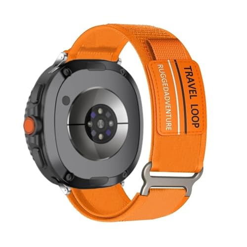 Gewebtes Nylonband for Samsung Galaxy Watch 8 40 44mm, atmungsaktives Sportband for Watch8 Classic 46mm, ersetztes Armband(Silver Orange,For Watch 8 40MM) von WUURAA
