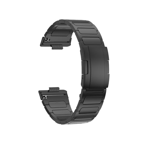Herren-Titanband for Huawei Watch Fit 4 Pro, Business-Armband for Huawei Watch Fit 3 Fit4, leichtes Armband(Black,For Fit 4 Pro) von WUURAA