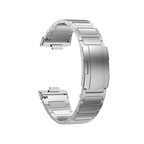 Herren-Titanband for Huawei Watch Fit 4 Pro, Business-Armband for Huawei Watch Fit 3 Fit4, leichtes Armband(Silver,For Fit 3) von WUURAA