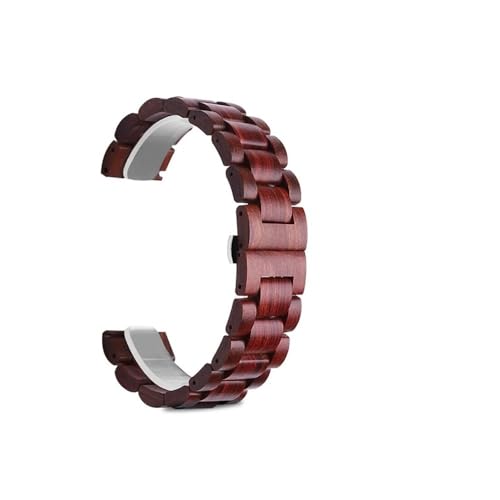 Holzbänder geeignet for Garmin Vivoactive 3 4 Uhrenarmband 20 mm 22 mm Armband for Vivoactive4 3 Correa Uhrenarmbänder (Color : Red, Size : 22mm) von WUURAA