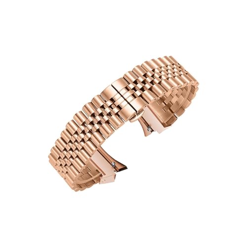 Keine Lücke. Passend for Samsung Galaxy Watch 5 Pro 45 mm, 4, 5, 6, 44 mm, 40 mm, Watch 4 Classic, 46 mm, 47 mm, Edelstahl, lückenloses Armband (Color : Rose gold, Size : For Galaxy watch 4 40mm) von WUURAA