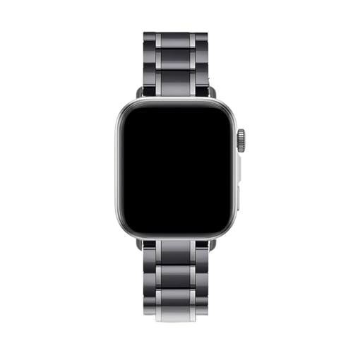 Keramik-Metall-Schmetterlingsschnalle for Huawei Watch Fit3 Fit4 Fit4Pro Männer Frauen ersetzen Armband Correa(Black silver,For Fit 4 Pro) von WUURAA