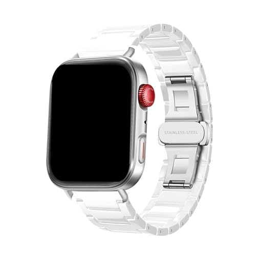 Keramik-Metall-Schmetterlingsschnalle for Huawei Watch Fit3 Fit4 Fit4Pro Männer Frauen ersetzen Armband Correa(NO.1 white,For Fit 4 Pro) von WUURAA