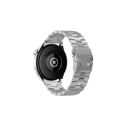 Kettenarmband aus Titanlegierung for Huawei Watch GT2 46 mm, for Samsung Watch 46 mm Gear S3 Watch Herrenarmband, geeignet for Amazfit GTR 47 mm (Color : Silver, Size : For Huawei Watch GT3 Pro) von WUURAA
