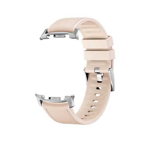 Leder-Silikonarmband for Samsung Galaxy Watch 8 40 44MM/Classic 46MM, lückenloses Band for Galaxy Ultra 47mm, Ersatzarmband(Apricot,For Watch 8 40mm) von WUURAA