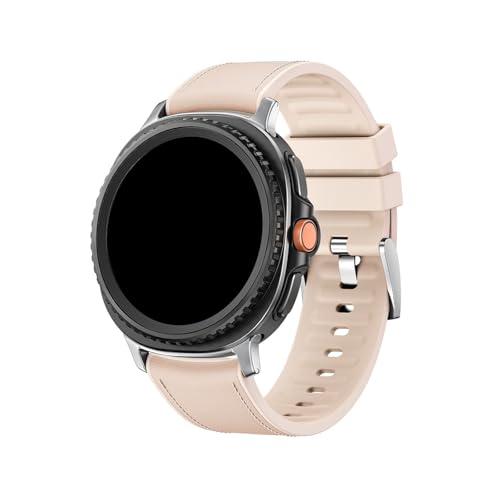 Leder-Silikonband Edelstahl-Anschluss for Samsung Galaxy Watch 8 40mm 44mm 8Classic 46mm Armband(Apricot,For Galaxy 8 44mm) von WUURAA