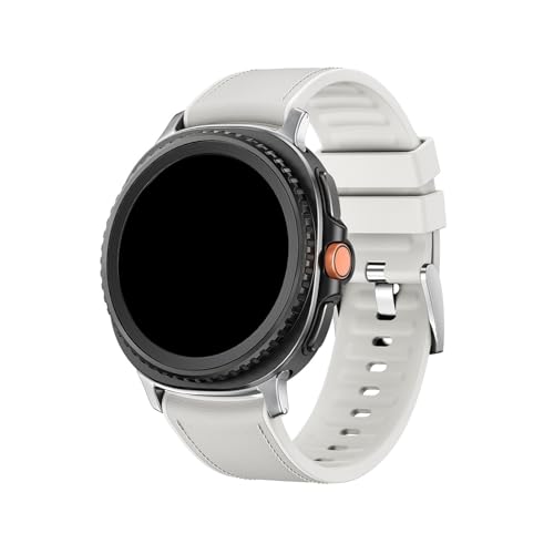 Leder-Silikonband Edelstahl-Anschluss for Samsung Galaxy Watch 8 40mm 44mm 8Classic 46mm Armband(Beige,For Galaxy 8 Classic 46MM) von WUURAA