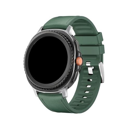 Leder-Silikonband Edelstahl-Anschluss for Samsung Galaxy Watch 8 40mm 44mm 8Classic 46mm Armband(Green,For galaxy 8 40MM) von WUURAA