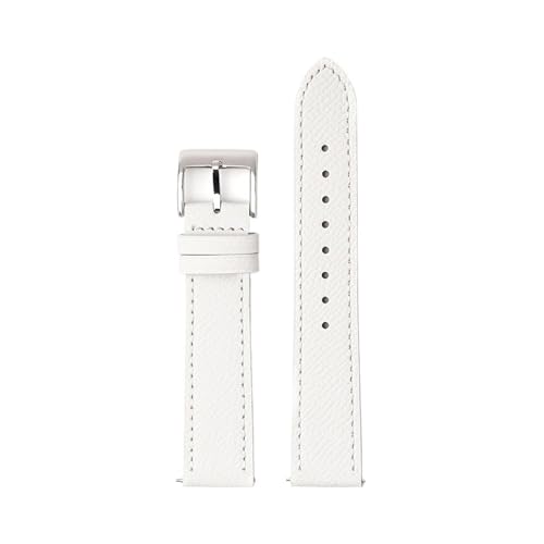 Leder-Uhrenarmband, 18 mm, 20 mm, 22 mm, Schnellverschluss, handgefertigtes Armband mit Palmenmuster (Color : White 1, Size : 18mm) von WUURAA