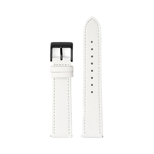 Leder-Uhrenarmband, 18 mm, 20 mm, 22 mm, Schnellverschluss, handgefertigtes Armband mit Palmenmuster (Color : White 2, Size : 22mm) von WUURAA