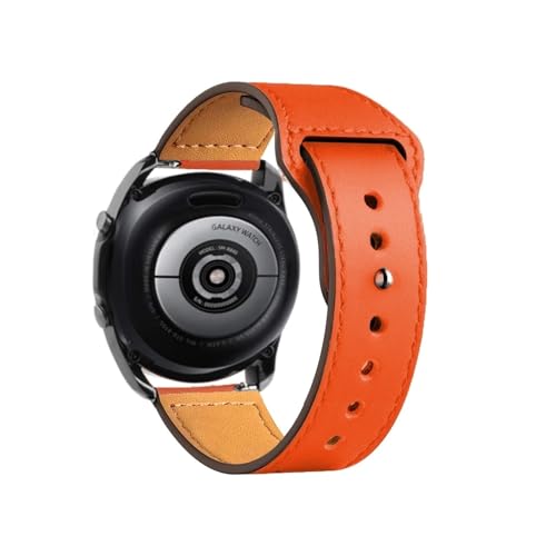 Leder armband for Samsung Galaxy uhr 6/5/pro/4/Classic/Aktive 2 20mm 22mm armband correa for huawei uhr gt 4-2-3 pro band (Color : Orange 8, Size : 20mm watch band) von WUURAA