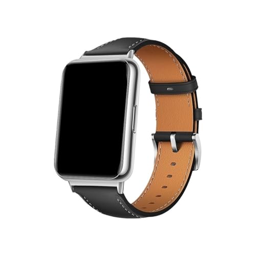 Lederarmband for Huawei Watch Fit 2 3 4 Pro Armband for Huawei Fit4 Fit4Pro Fit3 Fit2 Männer Frauen ersetzen Sportgürtel(Black,For Fit2) von WUURAA