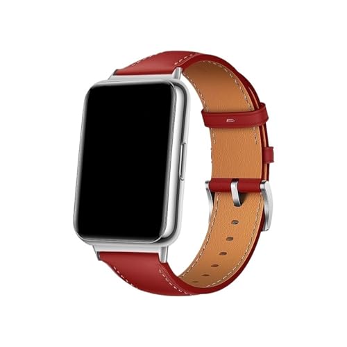 Lederarmband for Huawei Watch Fit 2 3 4 Pro Armband for Huawei Fit4 Fit4Pro Fit3 Fit2 Männer Frauen ersetzen Sportgürtel(Red,For Fit2) von WUURAA