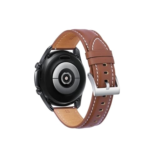 Lederarmband for Samsung Galaxy Watch 3 45 mm 41 mm Armband Uhrenarmbänder for Galaxy Watch 3 Tragbares Zubehör (Color : Brown, Size : 41mm) von WUURAA