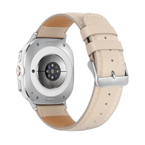Lederarmband for Samsung Galaxy Watch Ultra 47 mm Armband for GALAXY ULTRA Ersatzband(Off white) von WUURAA