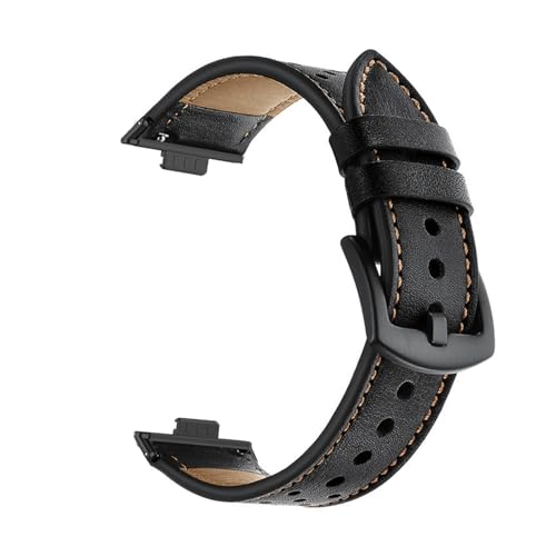 Lederband for Huawei Watch Fit 3 4 Pro Männer Frauen Sport Armband Correa for Huawei Fit4 Fit4Pro Fit3 Gürtel(Black,For Fit 3) von WUURAA
