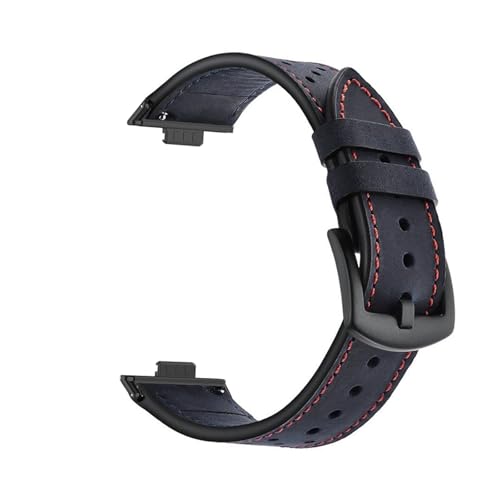 Lederband for Huawei Watch Fit 3 4 Pro Männer Frauen Sport Armband Correa for Huawei Fit4 Fit4Pro Fit3 Gürtel(Blue,For fit 4 pro) von WUURAA