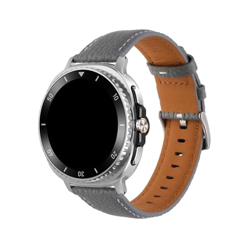 Lederband for Samsung Galaxy Watch 8 40MM 44MM 8Classic 46MM Armband for Galaxy Ultra 2025 Ersatzband(Gray,For Watch 8 44mm) von WUURAA