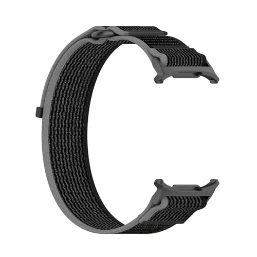Loop-Nylonarmband for Samsung Watch Ultra Quick Fit-Armband, for GALAXY WATCH 7 ULTRA 47 MM No Gaps-Armband(Black with gray) von WUURAA