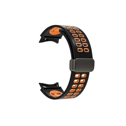 Lückenloses Magnetschnallenarmband for Samsung Galaxy Watch 5 Pro 45 mm/Watch 5 40 mm/Watch 5 44 mm/Watch 4 (Color : Black orange, Size : For Watch 5 40 44mm) von WUURAA