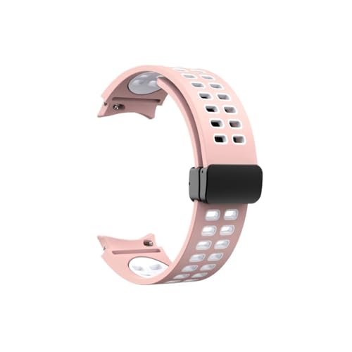 Lückenloses Magnetschnallenarmband for Samsung Galaxy Watch 5 Pro 45 mm/Watch 5 40 mm/Watch 5 44 mm/Watch 4 (Color : Pink white, Size : For Watch4 40 44 42 46mm) von WUURAA