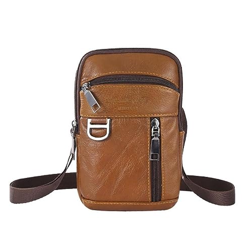 Männer PU Leder Taille Tasche Fanny Pack Telefon Tasche Reise Umhängetasche Für Business Outdoor Handy Tasche Taille Tasche Multifunktionale Tasche von WUURAA