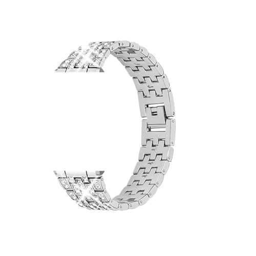 Metall-Diamantarmband, passend for Huawei Watch GT 4 41 mm, passend for Garmin Venu 3S/Venu 2S Armbänder, for Mibro T1/GS Band 18 mm Armband (Color : Silver, Size : For Garmin Vivoactive 4s) von WUURAA