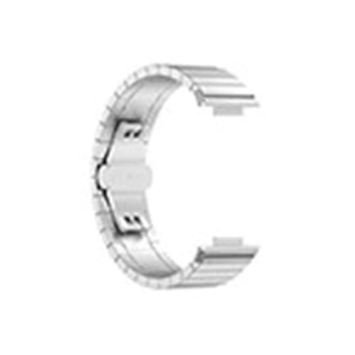 Metall-Edelstahl-Armband for Huawei Watch Fit 2 Handgelenk, elegantes Armband mit Stecker (Color : B-silvery) von WUURAA