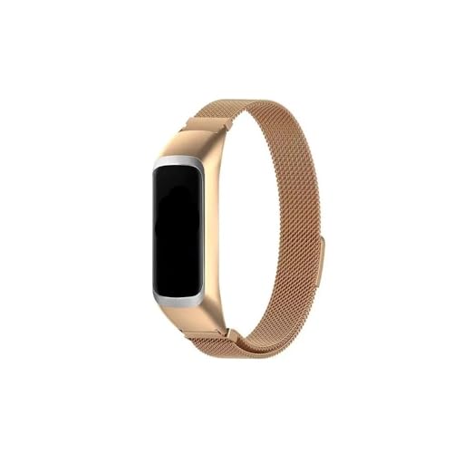 Milanaise-Armband for Samsung Galaxy Fit 2 SM-R220, Edelstahl, magnetische Schleife, Armband for Samsung Galaxy Fit 2, Metallarmband (Color : Rose gold, Size : For Galaxy Fit2 R220) von WUURAA