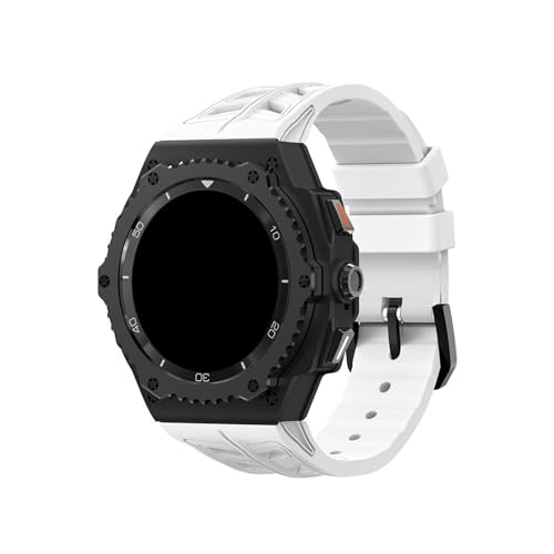 Modifikationskit for Metalllegierungsgehäuse, for Samsung Galaxy Watch 8 40 mm 8Classic 46 mm, Ersatz-Silikonarmband-Kit(Black-white,For Galaxy 8 44mm) von WUURAA