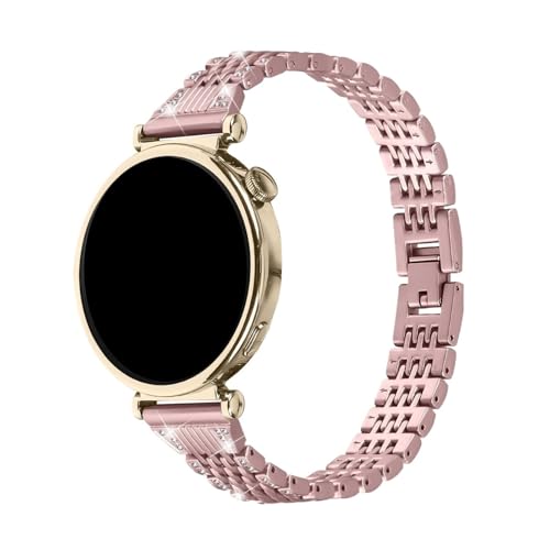 Modisches Metallarmband for Garmin Venu 2S 3S Vivoactive 4S Armband for Huawei Watch GT5 GT4 41mm GT5Pro 42mm Ersatzband(Rose pink,For Vivoactive 4S) von WUURAA
