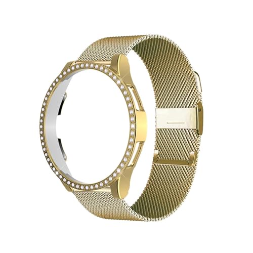 Modisches glänzendes Schutzhüllen-Metallarmband-Set, for Samsung Galaxy Watch 7 40 mm 44 mm Armband for Galaxy Watch 6 5 4 40 mm 44 mm Armband(Gold,For Watch 6 40mm) von WUURAA
